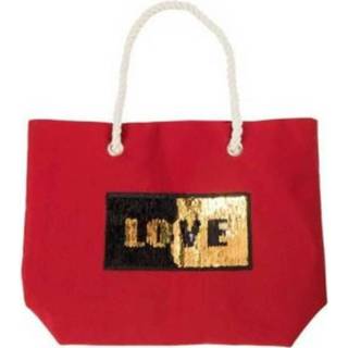 Strandtas rood textiel Fisura Love 54 X 14 39 Cm 8435436707247