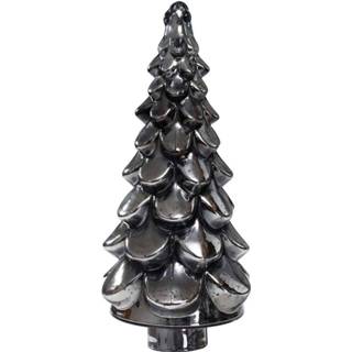 👉 Kerstboom grijs glas One Size bruin Quinty Beeld Antiek H50 x Ø24 cm 8720014493750