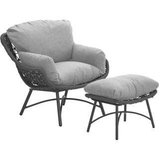 👉 Loungestoel zwart Garden Impressions Selene Relax Incl. Voetenbank - 8713002027723