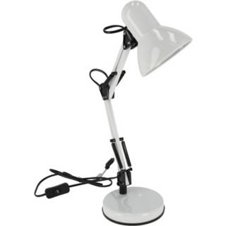 👉 Bureaulamp witte One Size wit bureaulamp/tafellamp 37 x 15 42 cm - Buigbare leeslampen/bureaulampen/tafellampen 8430540835787
