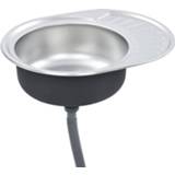 👉 Afvoer staal active Gootsteen met en zwanenhals ovaal roestvrij 8719883603223