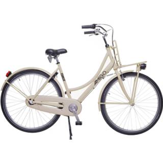 👉 Tran sportfiets staal Color-Beige One Size vrouwen AMIGO Transportfiets dames Forest 28 Inch 53 cm 3V Terugtraprem Crème 8719817974443