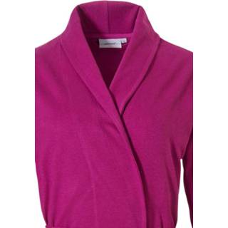 👉 XL roze vrouwen Microwaffle-katoenen dames ochtendmantel met shawlkraag 8719833153457