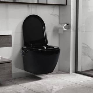 👉 Hangend toilet zwart keramiek active randloos met bidetfunctie 8719883856087