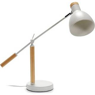 👉 Bureaulamp wit bamboe staal kunststof One Size Color-Wit Giftdecor led 59 x 15 52 cm bamboe/staal 8430852569752