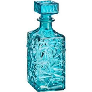 Decanteerkaraf turkoois glas One Size Color-Blauw Vivalto Whisky 8 x 15 cm 1 liter turquoise 8430852783554
