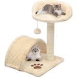 👉 Beige bruin Cat Tree with Sisal Scratching Post 40 cm and Brown