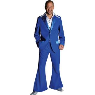 👉 Verkleedpak polyester l Color-Blauw mannen Magic Design 70's heren navy Maat 5414349079422