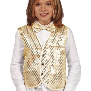 👉 Paillet polyester goud One-Size Color-Goud Fiestas Guirca verkleedvest junior 8434077174180