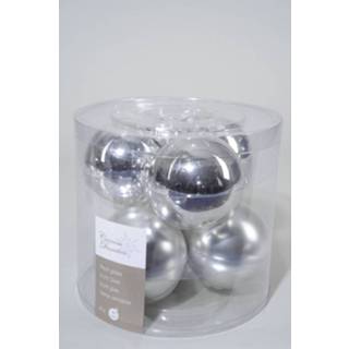 👉 Kerstbal glas zilver Decoris Kerstballen 8cm 8716128765968