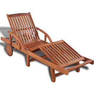👉 Ligstoel houten hout bruin Verstelbaar In 5 Posities 8718475908593