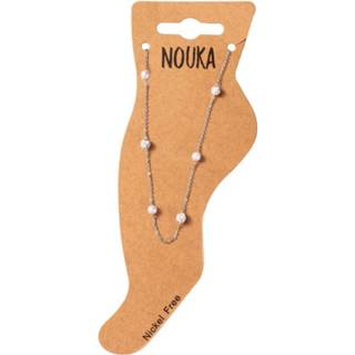 👉 Enkelband staal zilver parelmoer One Size Color-Zilver vrouwen Nouka enkelbandje dames 22 cm zilver/parelmoer 8718164004834
