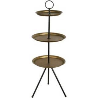 👉 Zwart staal nikkel One Size Color-Goud TOM etagère Debra 39 x 113 cm staal/nikkel zwart/goud 8718317793059