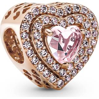 👉 Bedel roze One Size array Pandora 789218C01 Sparkling Levelled Heart zilver-zirconia rosekleurig-roze
