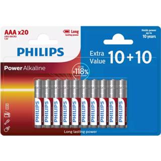 👉 Alkaline Philips Aaa-batterijen - Lr03/1.5v 20 Stuks Batterij-pack 4895229122505