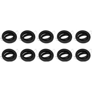 👉 Armatuur zwart aluminium Spot 10 Pack - Gu10 Fitting Inbouw Rond Mat Kantelbaar Ø82mm 6013923798798