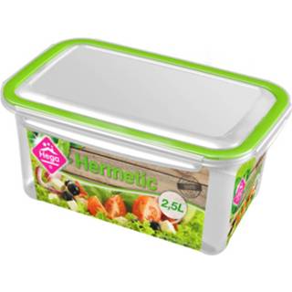 👉 Bewaarbak transparant groen plastic 3x Voedsel Bewaarbakje 2,5 Liter Transparant/groen - Vershoudbakjes 8720147762419