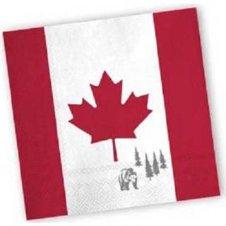 👉 Landenvlag 40x Stuks Canada Landen Vlag Thema Servetten 33 X Cm - Feestservetten 8720276257749