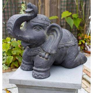 👉 Olifanten beeldje grijs fiberclay One Size Color-Donkergrijs Olifant beeld Donkergrijs | Tuin 41 cm Inspiring Minds 8719481841270