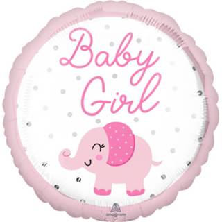 👉 Folieballon roze wit baby's meisjes Anagram Baby Girl Olifant 43 Cm Roze/wit/zilver 26635435079