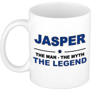 👉 Beker mannen Jasper The Man, Myth Legend Cadeau Koffie Mok / Thee 300 Ml - Naam Mokken 8720276089678