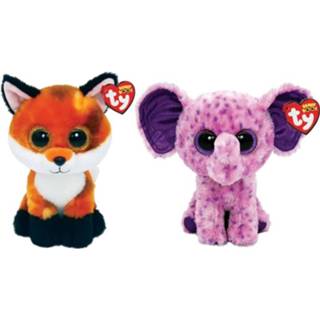 👉 Knuffel EVA Ty - Beanie Boo's Fox & Elephant 8720679625633