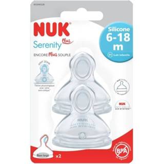 👉 Speen siliconen m baby's Nuk 2 Spenen Grote Basis Serenity + 6-18 Zuigelingenmelk 3159921206385