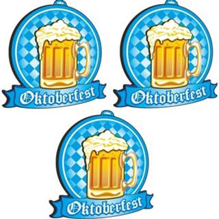 👉 Bierglas Oktoberfest 3x Decoratieborden Bierglas/bierpul 48 X Cm - Feestdecoratievoorwerp 8720147518856