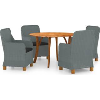 👉 Tuinset grijs Vidaxl 5-delige Lichtgrijs 8720286409633