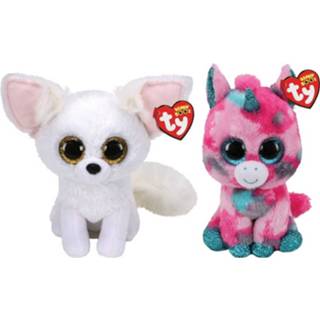 👉 Knuffel Ty - Beanie Boo's Gumball Unicorn & Phoenix Fox 8720679610844