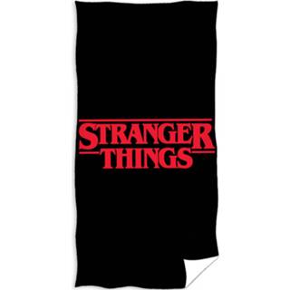 👉 Strandlaken zwart katoen Stranger Things Black - 70 X 140 Cm 5902689498466