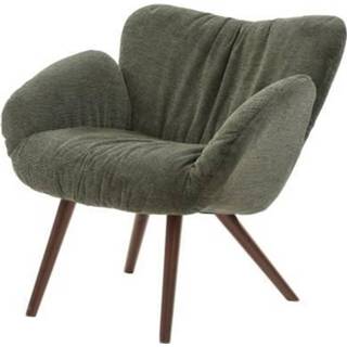 👉 Fauteuil groene houten stof - Poten L 50 X D 72 H 85 Cm Lancaster 3248113455615