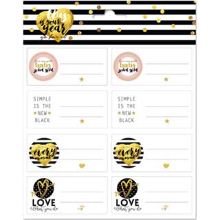 👉 Etiket wit Tom Etiketten Glitter Zelfklevend 16 Stuks 8436565225565