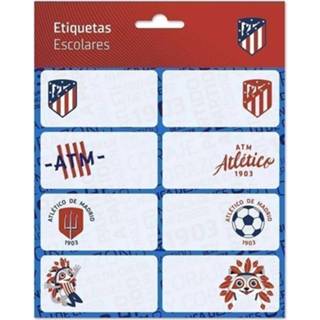 👉 Etiket blauw Tom Etiketten Atletico De Madrid Zelfklevend 16 Stuks 8436565227255