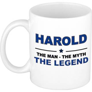 👉 Beker keramiek active mannen Harold The man, myth legend verjaardagscadeau mok / 300 ml