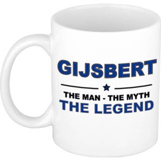 👉 Beker mannen Gijsbert The Man, Myth Legend Cadeau Koffie Mok / Thee 300 Ml - Naam Mokken 8720276087773