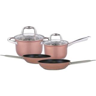 👉 Koekenpan Napoleon Nap00074 - Set Van 5 Stuks: 2 Koekenpannen, 1 Steelpan + Deksel, Dutch Oven Deksel 3661954137333