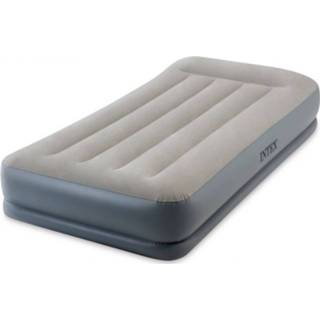 👉 Luchtbed grijs PVC Intex Pillow Rest Mid-rise - 1 Persoons Inclusief Ingebouwde Electrische Pomp 191x99x30 Cm 6941057417592