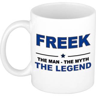 👉 Beker keramiek active mannen Freek The man, myth legend verjaardagscadeau mok / 300 ml