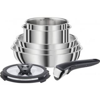 👉 Pan Seb L953s804 Compact Set 8 Stuks Inox Stapelbare Pannen En Steelpannen Alle Kookplaten Inclusief Inductie 3168430302198