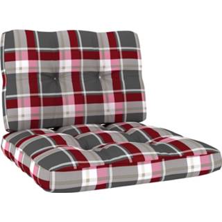 👉 Rood Vidaxl Bankkussens Pallet 2 St Ruitpatroon 8720286176573