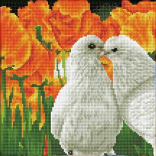 👉 Diamond Dotz Kissing Doves Painting, 11.236 Dotz, 31x31 Cm 4895225915040