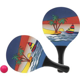 👉 Actief speelgoed Tennis/beachball Setje Met Strandmotief - Beachballsets 8720276353663
