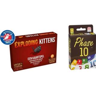 👉 Kaartspel Spellenbundel - 2 Stuks Exploding Kittens & Phase 10 8720663064288