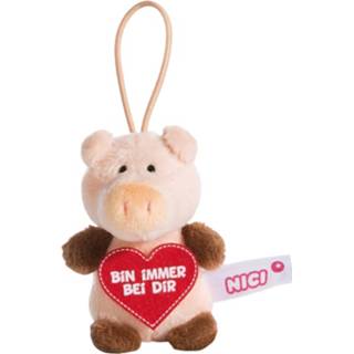 Roze polyester Nici Knuffelhanger Varken Altijd Junior 9,5 Cm 4012390448672