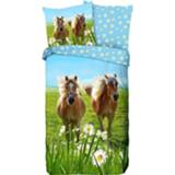 👉 Dekbedovertrek blauw katoen One Size Good Morning Horse 135 x 200 cm 8717285173689