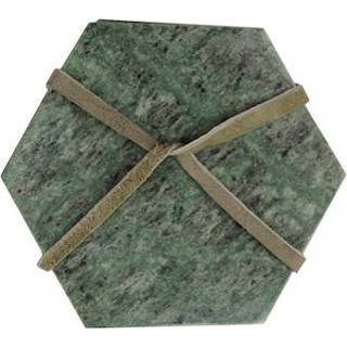 👉 Onderzetter groen marmer One Size Color-Groen Home Delight hexagon 4 - Default Title 8719831093137