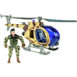👉 Helikopter bruin kunststof Toi-toys Militaire Met Soldaat 27 Cm 8719904156110