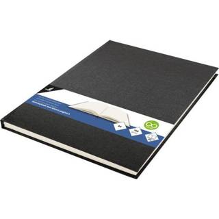 👉 Zwart linnen karton One Size Color-Zwart Kangaro dummyboek hardcover A4 zwart/roomwit 80 vellen 8712127043632