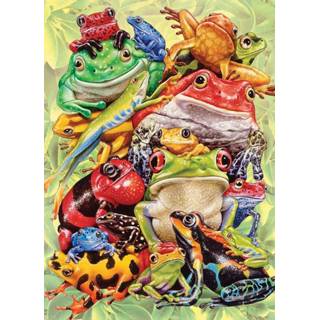 👉 One Size meerkleurig Cobble Hill family puzzle 350 pieces - Frog Pile 625012546324